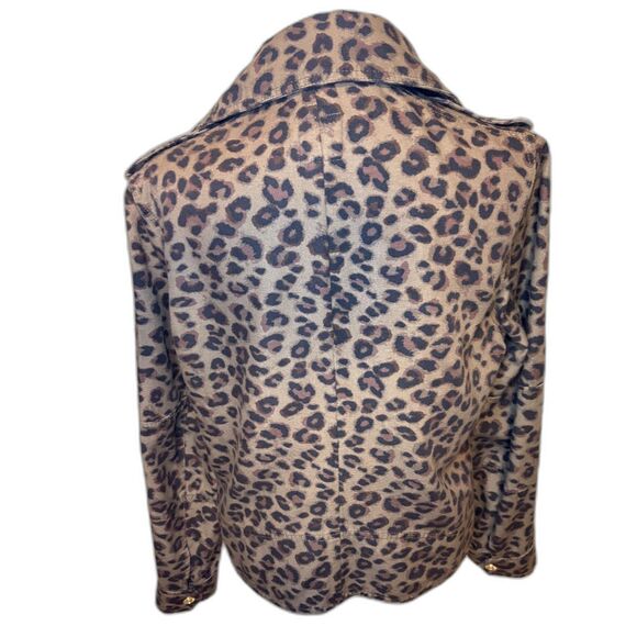 Kensie Jeans Leopard Print Assymetrical Zip Jacket Womens Lightweight Stylish - Picture 3 of 6